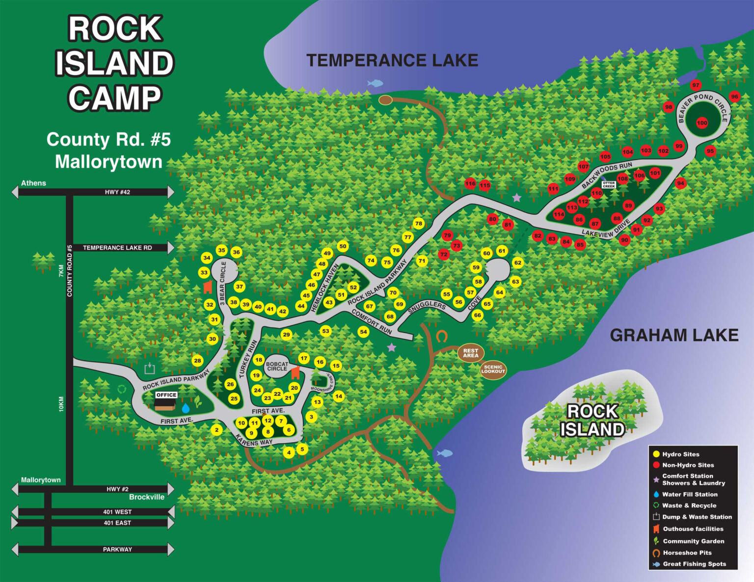Campground Map - Rock Island Camp